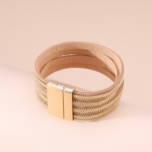 NEW Gold chain cuff bracelet - Picture 4 of 5